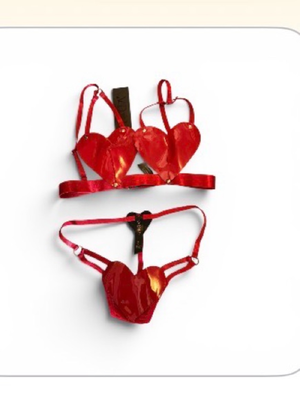 Red Heart Accent Lingerie Set size S/M by Roma Confidential